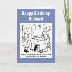 Patient sagt Doktor, dass es ihm jetzt besser geht Karte