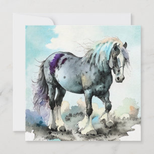 Patient Shire Horse Aquarell Dankeskarte