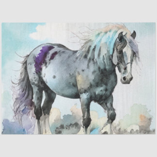 Patient Shire Horse Aquarell Seidenpapier