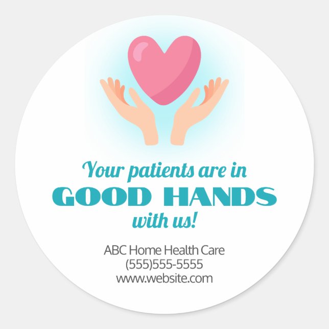 Patienten in gutem Handmedizinischem Marketing Runder Aufkleber (Vorderseite)