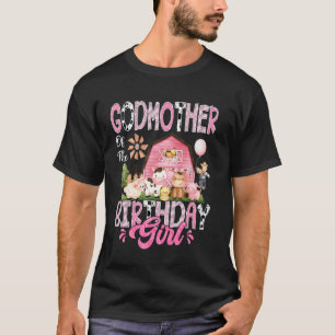 Patin des Geburtstagsmädchens Rosa Bauernhof Kuh E T-Shirt