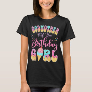 Patin des Geburtstagsmädchens süßes Eis tropft T-Shirt