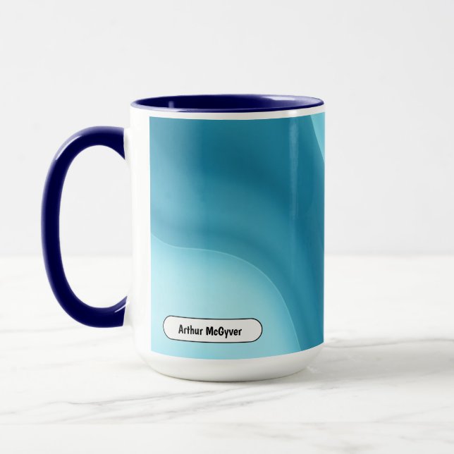 Patina Blau Sanfter Glow Gradient Abstract Tasse (Links)