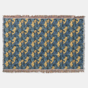 Patina Blau und Gold Ginkgo Blatt  Decke