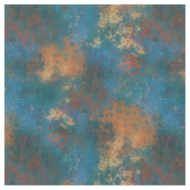 Patina Copper Not Türkis Grunge Stoff (Nahaufnahme)