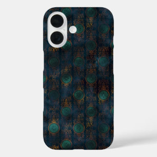 Patina Damaskus-Muster für Kupfer iPhone 16 Hülle