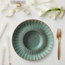 Patina Green & Antique Gold-Keramik-Inspiriert