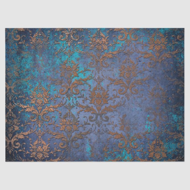 Patina Scroll Blume für Lila Dekoupage Seidenpapier (Vorderseite)