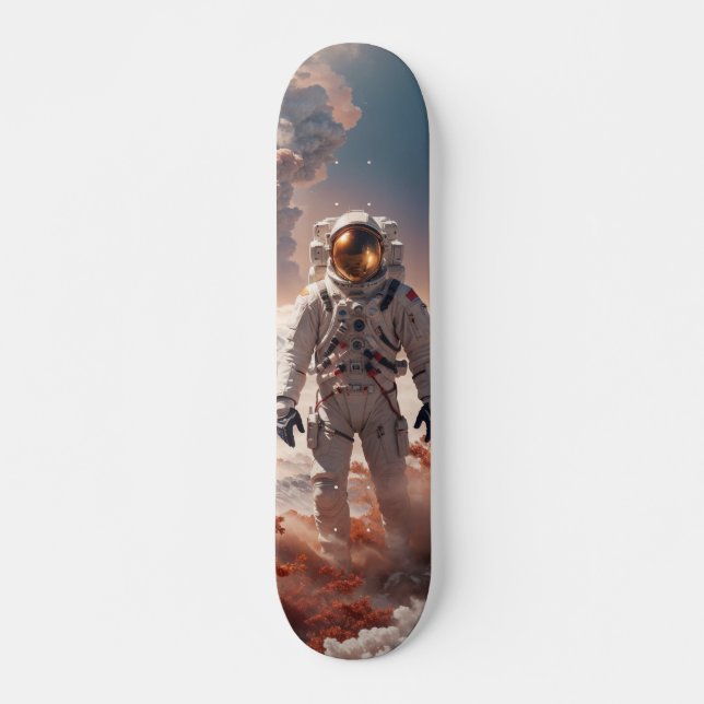 Patineta Astronauta En Suelo Extraterrestre Skateboard (Vorne)