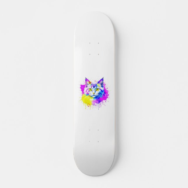 Patineta con toque felino skateboard (Vorne)