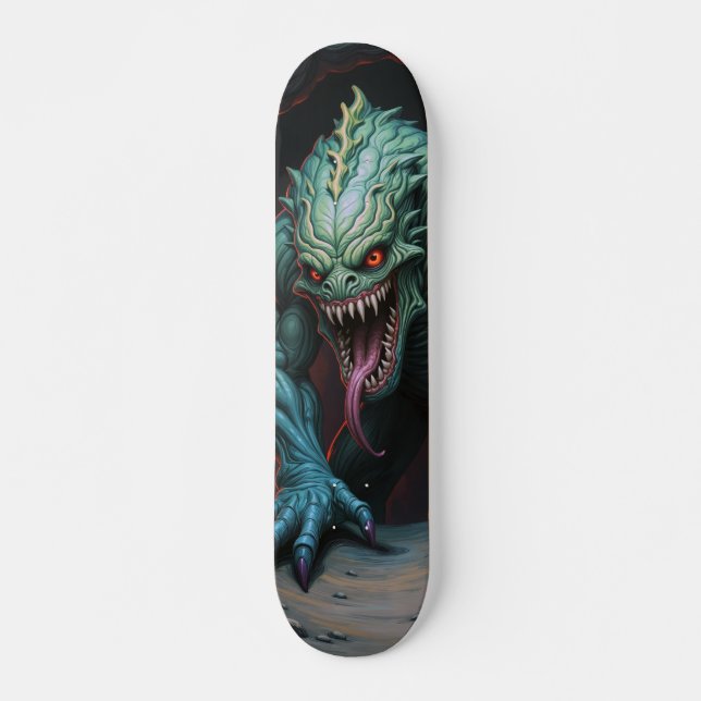 Patineta Monstruo Lagarto Poseído  Skateboard (Vorne)