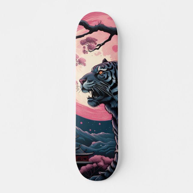 Patineta Tigre Feroz Nocturno Skateboard (Vorne)