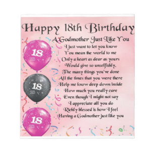 Patingedicht - 18. Geburtstag Notizblock