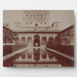 Patio de los Arrayanes, Alhambra, c.1875-80 (sepia Fotoplatte