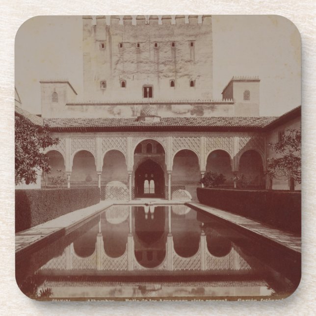 Patio de Los Arrayanes, Alhambra, c.1875-80 (Sepia Untersetzer (Vorderseite)
