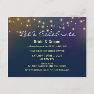 Patio Lights Hochzeitsempfang Eloped Postkarte