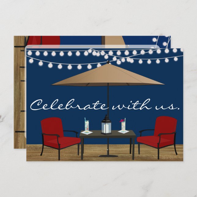 Patio-Party Einladung (Vorne/Hinten)