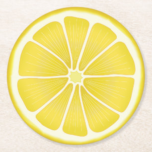 Patio Party Slice of Lemon Runder Pappuntersetzer