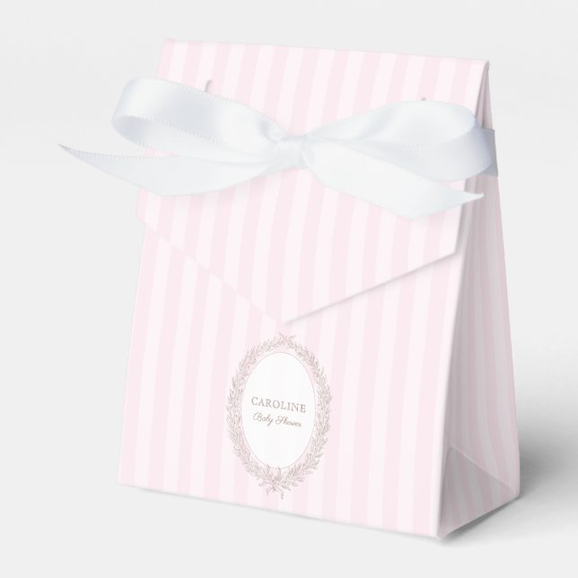 Patisserie Boulangerie Pink Stripe Geschenkschachtel (Vorderseite)