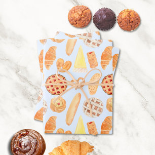 Patisserie Französisches Bäckerei Konditorei Brot  Geschenkpapier Set