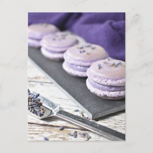 Patisserie Lavender Macaron Cookies Postkarte (Vorderseite)