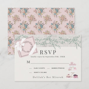Patisserie Paris Pink Bat Mitzvah RSVP Karte