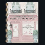 Patisserie Pk Bat Mitzvah Gästebuch Notizbuch<br><div class="desc">Dieses niedliche französische Café/Bäckerei/Patisserie-Thema Bat Mitzvah Gästebuch mit cremefarbenem Hintergrund und französischer Patisserie/Bäckerei/Café-Schaufenster in Rosa. Auf der Rückseite ist ein hellrosa Hintergrund mit Blumenmustern zu sehen. Personalisieren Sie Ihre Bedürfnisse. Mehr passende Produkte finden Sie in meinem Geschäft.</div>