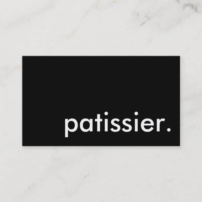 Patissier. Visitenkarte (Vorderseite)