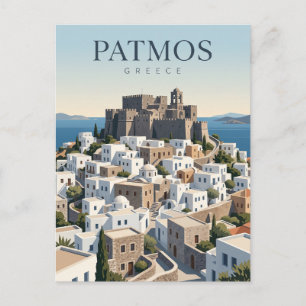Patmos Chora Griechenland Postkarte