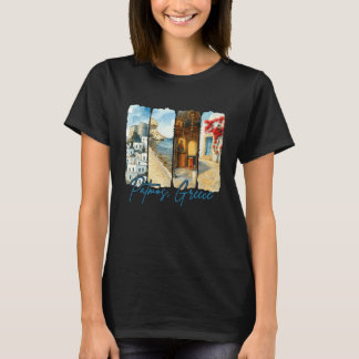 Patmos Greece Traveling Trip Brushstroke Souvenir T-Shirt