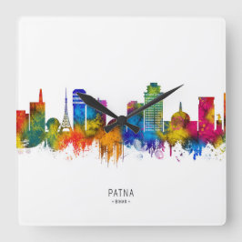 Patna Bihar Skyline Quadratische Wanduhr