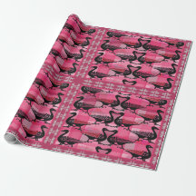 Patos Negros en un tejido rosa