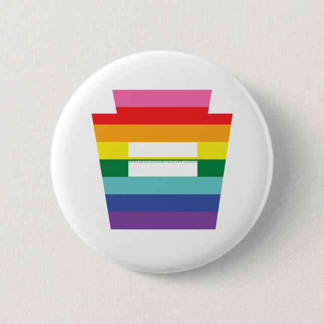 PAtrapezfehlerheirat-Gleichheits-Regenbogen-Grafik Button (Vorderseite)