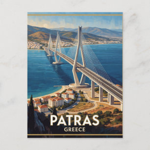 Patras Griechenland Brücke Golf Reise  Postkarte