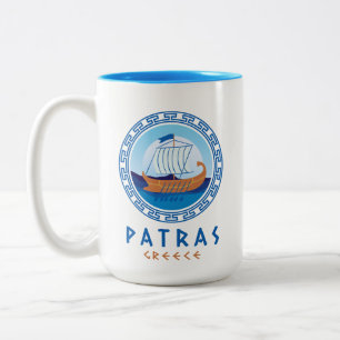 Patras, Griechenland Griechisches Schiff Design Zweifarbige Tasse
