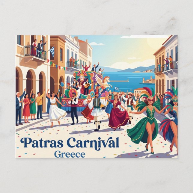 Patras Karneval Griechenland Postkarte (Vorderseite)