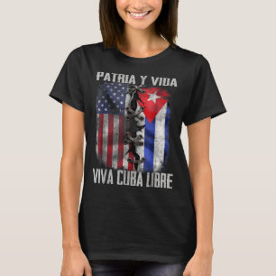Patria Y Vida Lebe Kuba Frei Patriotisch Retro USA T-Shirt