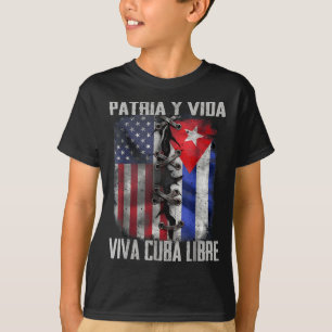 Patria Y Vida Lebe Kuba Frei Patriotisch Retro USA T-Shirt