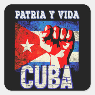 Patria y vida sos Cuba Quadratischer Aufkleber