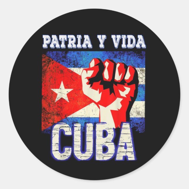 Patria y vida sos Cuba Runder Aufkleber (Vorderseite)