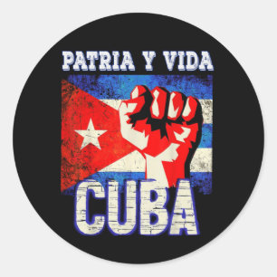 Patria y vida sos Cuba Runder Aufkleber