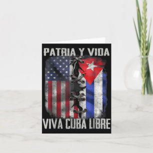 Patria Y Vida Viva Kuba Frei Patriotisch Retro USA Karte