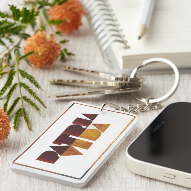 Patria y Vida White Brown Frame Schlüsselanhänger (Vorderseite rechts)