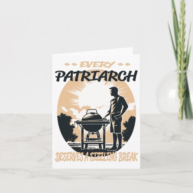 Patriarch lustiger BBQ-Koch oder Grillspaß  Karte (Vorderseite)