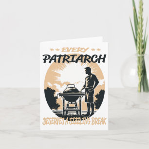 Patriarch lustiger BBQ-Koch oder Grillspaß  Karte