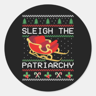 Patriarchat Feministische Weihnachtsfrauen 1 Runder Aufkleber