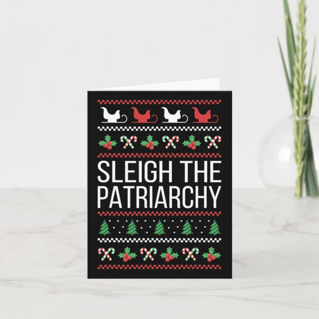 Patriarchat Feministische Weihnachtsfrauen Karte (Vorderseite)