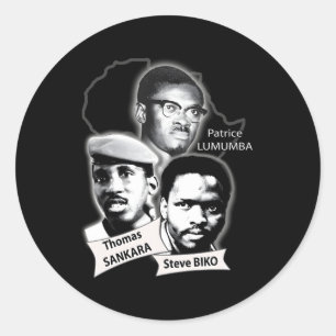 Patrice Lumumba Thomas Sankara Steve Biko Runder Aufkleber