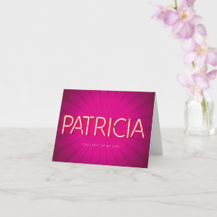 Patricia Name in leuchtenden Neonleuchten Karte