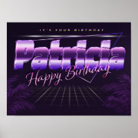 Patricia Name Vorname lila retro Poster Geburtstag